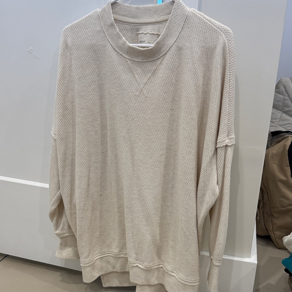 Aerie women’s Beige Crewneck Sweater